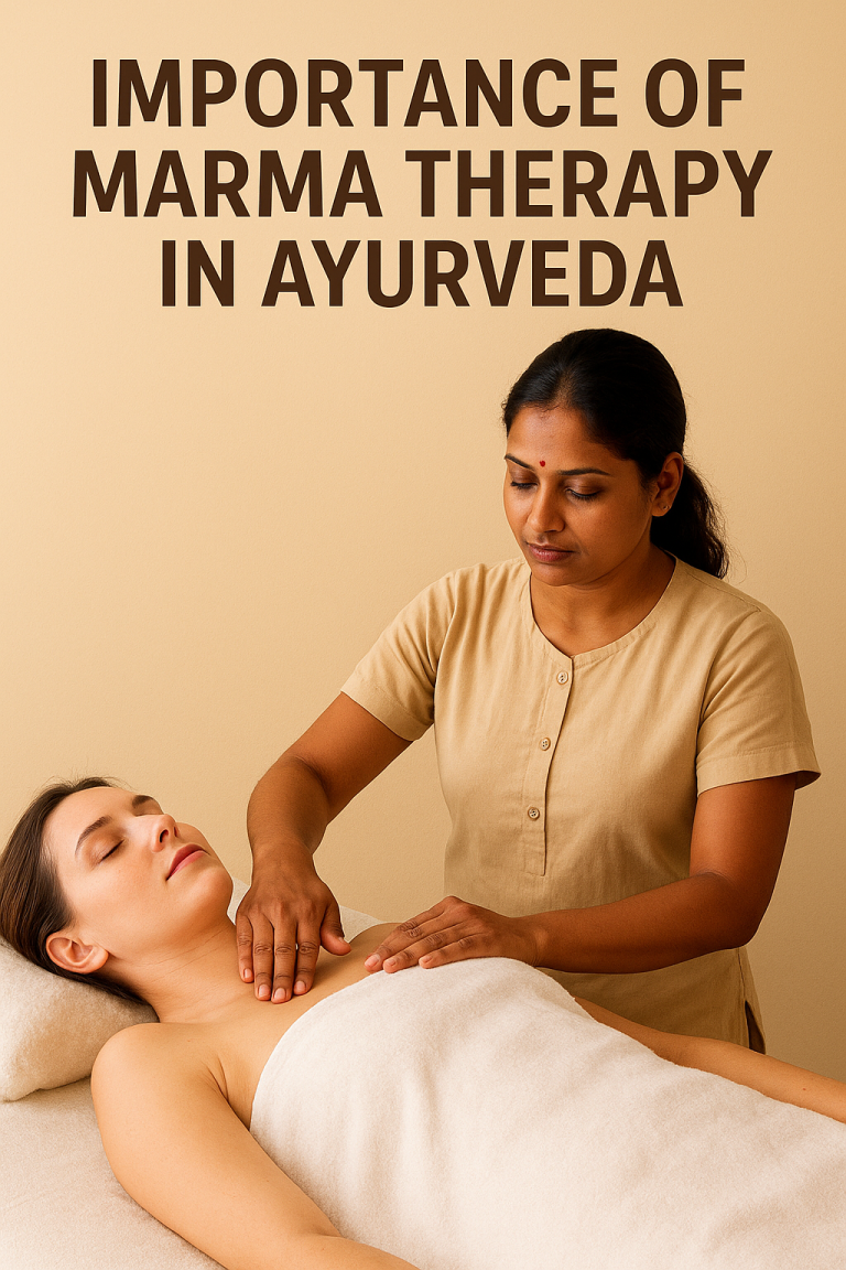Marma Therapy session at Greenwich Ayurveda Hospital performed by an Ayurvedic therapist for energy balance and relaxation.